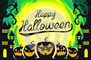 Happy halloween design for template or background photo