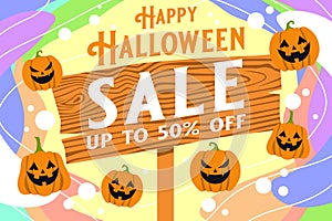 Happy halloween design for template or background photo