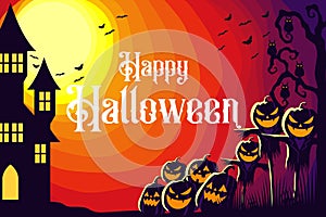 Happy halloween design for template or background photo