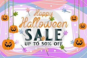 Happy halloween design for template or background photo
