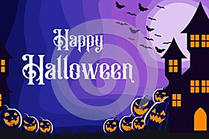 Happy halloween design for template or background photo