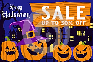 Happy halloween design for template or background photo