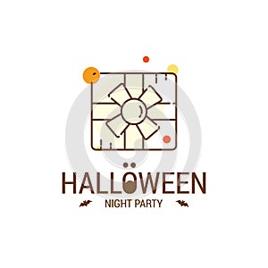 Happy Halloween design with typography and white background