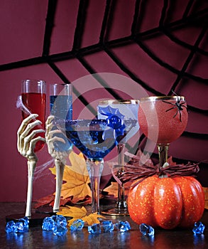 Happy Halloween ghoulish party cocktail drinks - vertical. photo