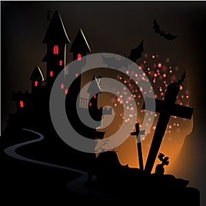 Happy Halloween with greeting card