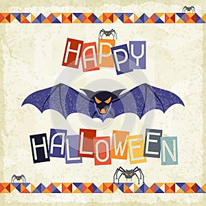 Happy Halloween grungy retro background