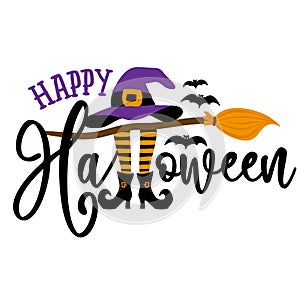 Happy Halloween - Halloween quote on white background