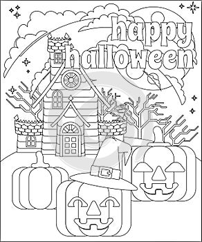 Happy Halloween Haunted House Pumpkin Background