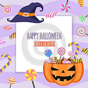 Happy Halloween invitation card party design template. photo