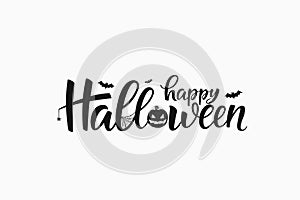 Happy Halloween lettering, vector brush calligraphy. Handwritten Halloween typography print for flyer, poster, greeting card,