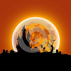 Happy Halloween message design background illustration