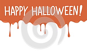 Happy halloween message with splash dripping background.