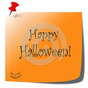 Happy Halloween orange paper note