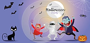 Happy Halloween party or sale banners invitation background