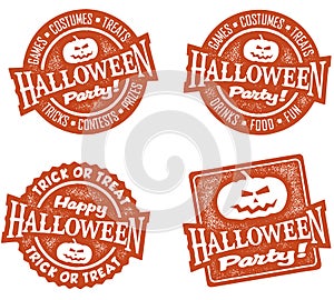 Happy Halloween Party Stamps