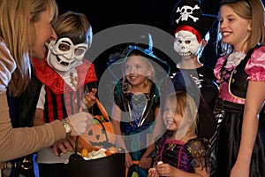 Happy Halloween party trick or treating photo