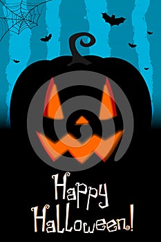 Happy Halloween - poster/ banner with a pumpkin