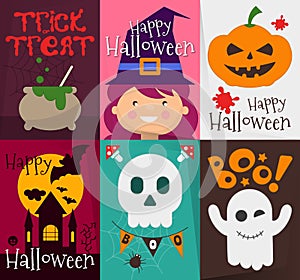Happy Halloween Posters Set