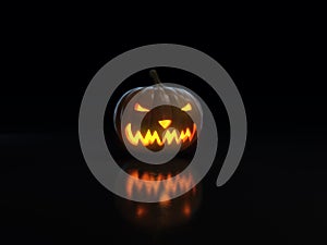 Happy halloween pumpkin on black