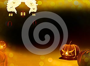 Happy Halloween  pumpkin head jack o`lantern 3d