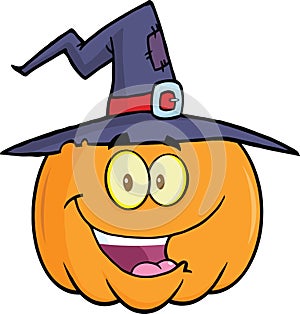 Happy Halloween Pumpkin With A Witch Hat