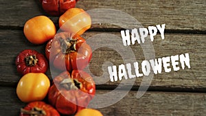 Happy Halloween with pumpkins and gourds