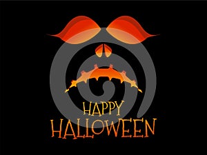 Happy Halloween scary pumpkin face. Halloween Jack O Lantern. Glowing lantern with a pumpkin face. Design a template for