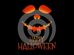 Happy Halloween scary pumpkin face. Halloween Jack O Lantern. Glowing lantern with a pumpkin face. Design a template