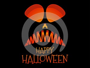 Happy Halloween scary pumpkin face. Halloween Jack O Lantern. Glowing lantern with a pumpkin face. Design a template