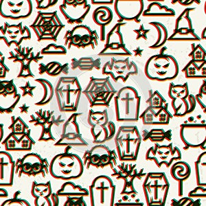 Happy halloween seamless pattern with effect