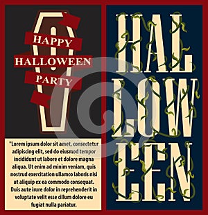 Happy Halloween with Text Vector Illustration