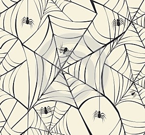 Happy Halloween spider webs seamless pattern background EPS10 file.