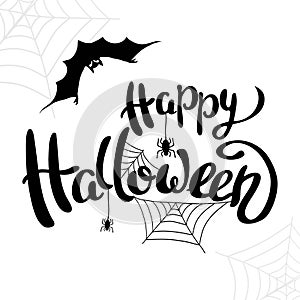 Happy Halloween template for banner or poster. Vector