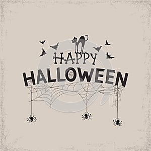 Happy Halloween Text Banner. Vector illustration EPS10