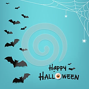 Happy Halloween Text With Mint Background