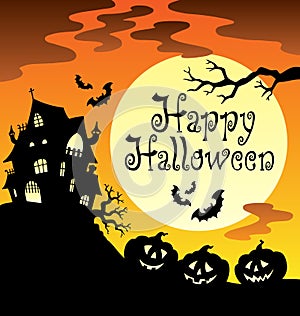 Happy Halloween theme with Moon 1
