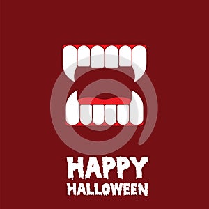 Happy halloween vampire teeth card