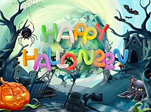 Happy Halloween. Vector background