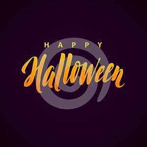 Happy Halloween Vector Background with Hand Lettering