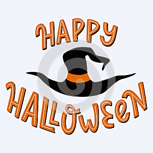 Happy Halloween Vector Lettering. Isolated Illustration.