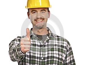 Happy handyman thumb up