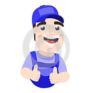 Happy handyman vector illustration