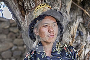 Happy and hansome young man in tradtional dress