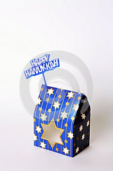 Happy Hanukkah Gift Box and Sign