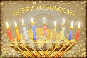 Happy Hanukkah greeting card