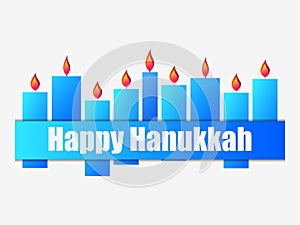 Happy hanukkah. Hanukkah candles. Greeting card with nine candles. Vector