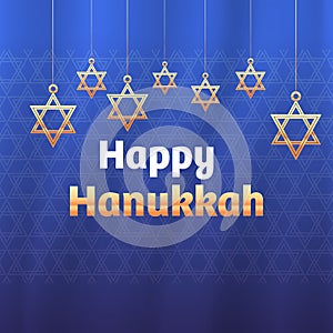 happy hanukkah judaism religious holidays hebrew celebration lettering greeting card star of david symbol