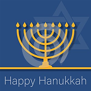 Happy hanukkah menorah design, holiday celebration judaism religion festival traditional and culture theme. Vector illustration