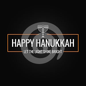 Happy Hanukkah sign logo on black background