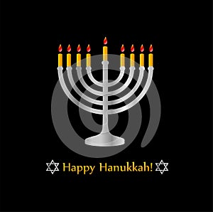 Happy Hanukkah symbol- Jewish holiday celebration photo